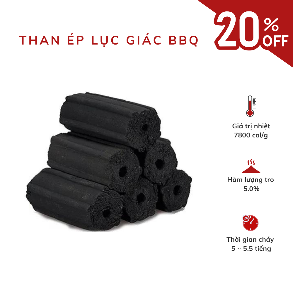 Than Ép Lục Giác BBQ