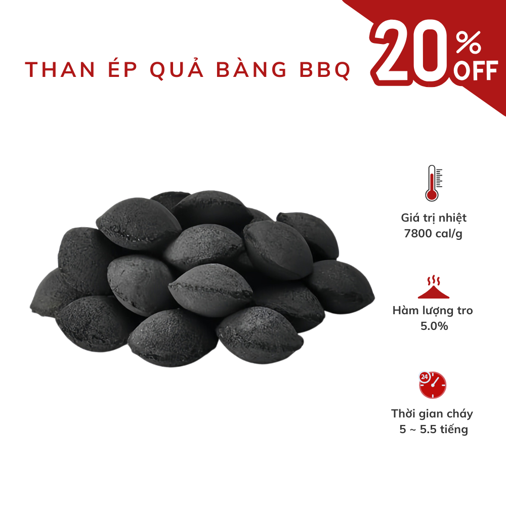 Than Ép Quả Bàng BBQ
